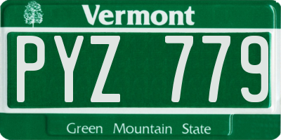 VT license plate PYZ779