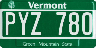 VT license plate PYZ780