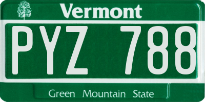 VT license plate PYZ788