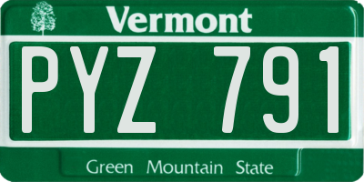 VT license plate PYZ791