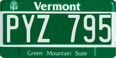 VT license plate PYZ795