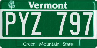 VT license plate PYZ797