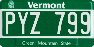 VT license plate PYZ799