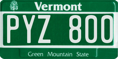 VT license plate PYZ800