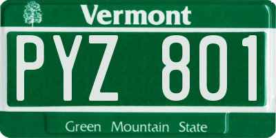 VT license plate PYZ801