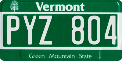 VT license plate PYZ804
