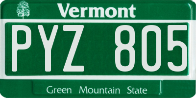 VT license plate PYZ805