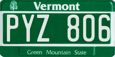 VT license plate PYZ806