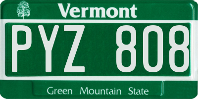 VT license plate PYZ808