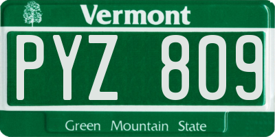 VT license plate PYZ809