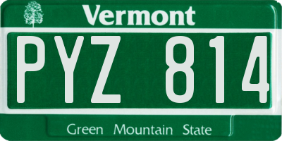 VT license plate PYZ814