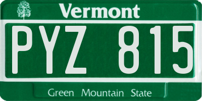 VT license plate PYZ815