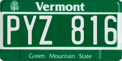 VT license plate PYZ816
