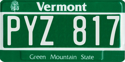 VT license plate PYZ817