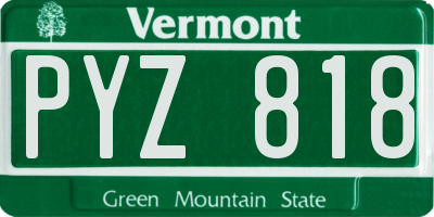 VT license plate PYZ818