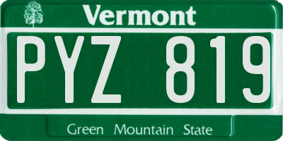 VT license plate PYZ819