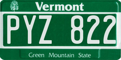 VT license plate PYZ822