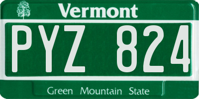 VT license plate PYZ824