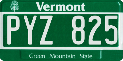 VT license plate PYZ825