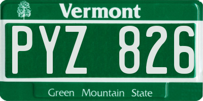VT license plate PYZ826