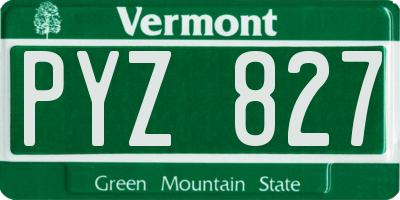 VT license plate PYZ827