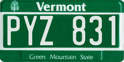 VT license plate PYZ831