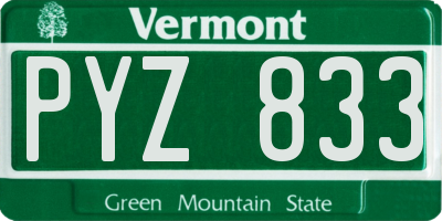 VT license plate PYZ833