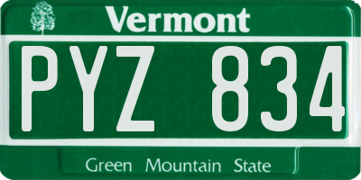 VT license plate PYZ834