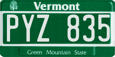 VT license plate PYZ835