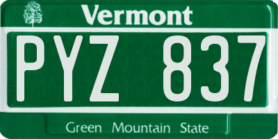 VT license plate PYZ837