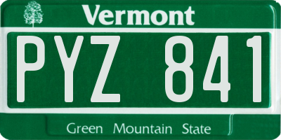 VT license plate PYZ841