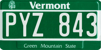 VT license plate PYZ843