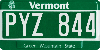 VT license plate PYZ844