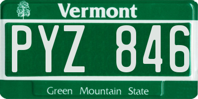 VT license plate PYZ846