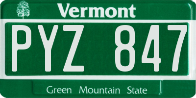 VT license plate PYZ847
