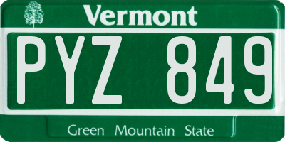 VT license plate PYZ849