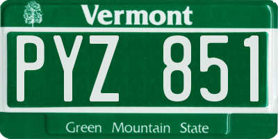 VT license plate PYZ851