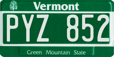 VT license plate PYZ852