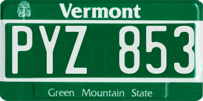 VT license plate PYZ853