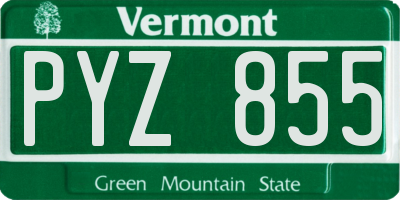 VT license plate PYZ855