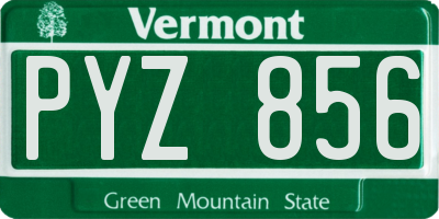 VT license plate PYZ856