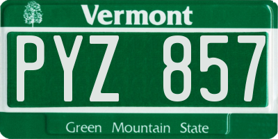 VT license plate PYZ857