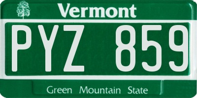 VT license plate PYZ859