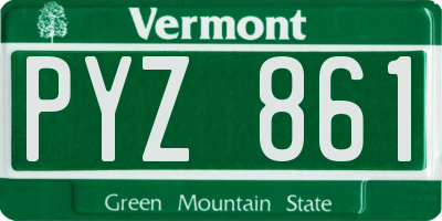 VT license plate PYZ861