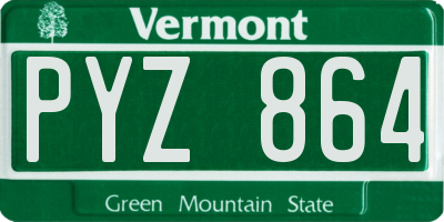 VT license plate PYZ864