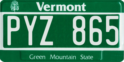 VT license plate PYZ865