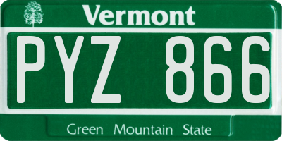 VT license plate PYZ866