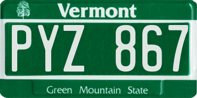 VT license plate PYZ867
