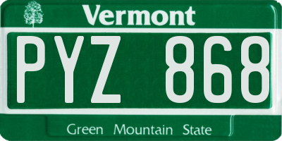VT license plate PYZ868