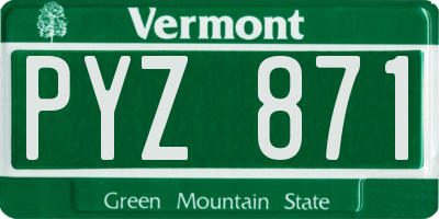 VT license plate PYZ871